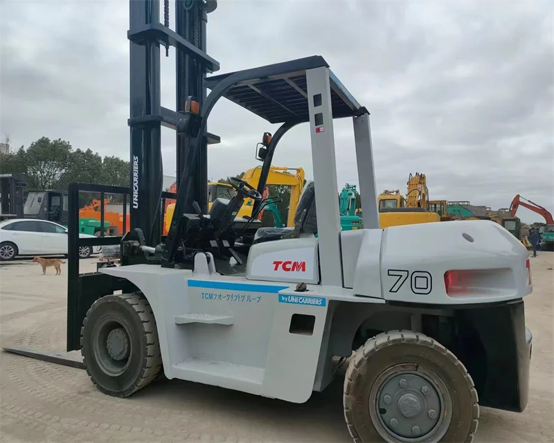 super quality TCM 7 ton lifting 5m FD70Z8 used secondhand diesel forklift with engine ISUZU 6BG1