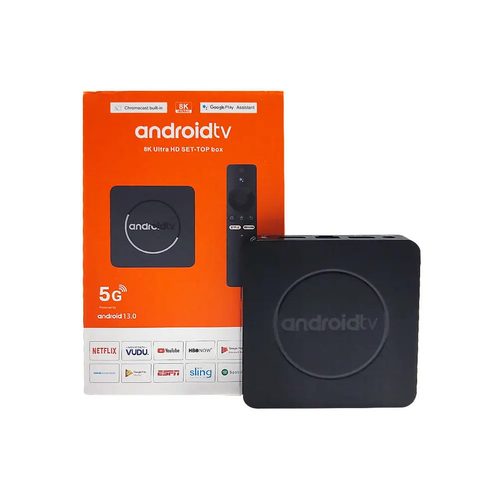 android 13 atv settop box 2.4/5g wifi and BT 5.0 Allwinner H313 4K HDR android tv box Voice Remote
