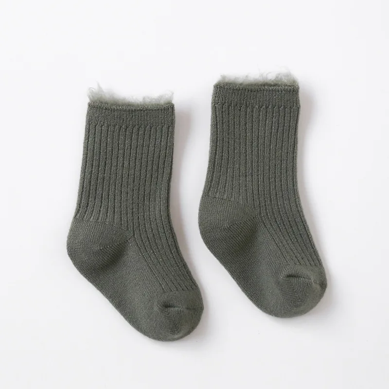 Factory Direct Sale Fuzzy Toddler Children Socks Wholesale Winter New Design Cute Ribbed Infant Baby Socks