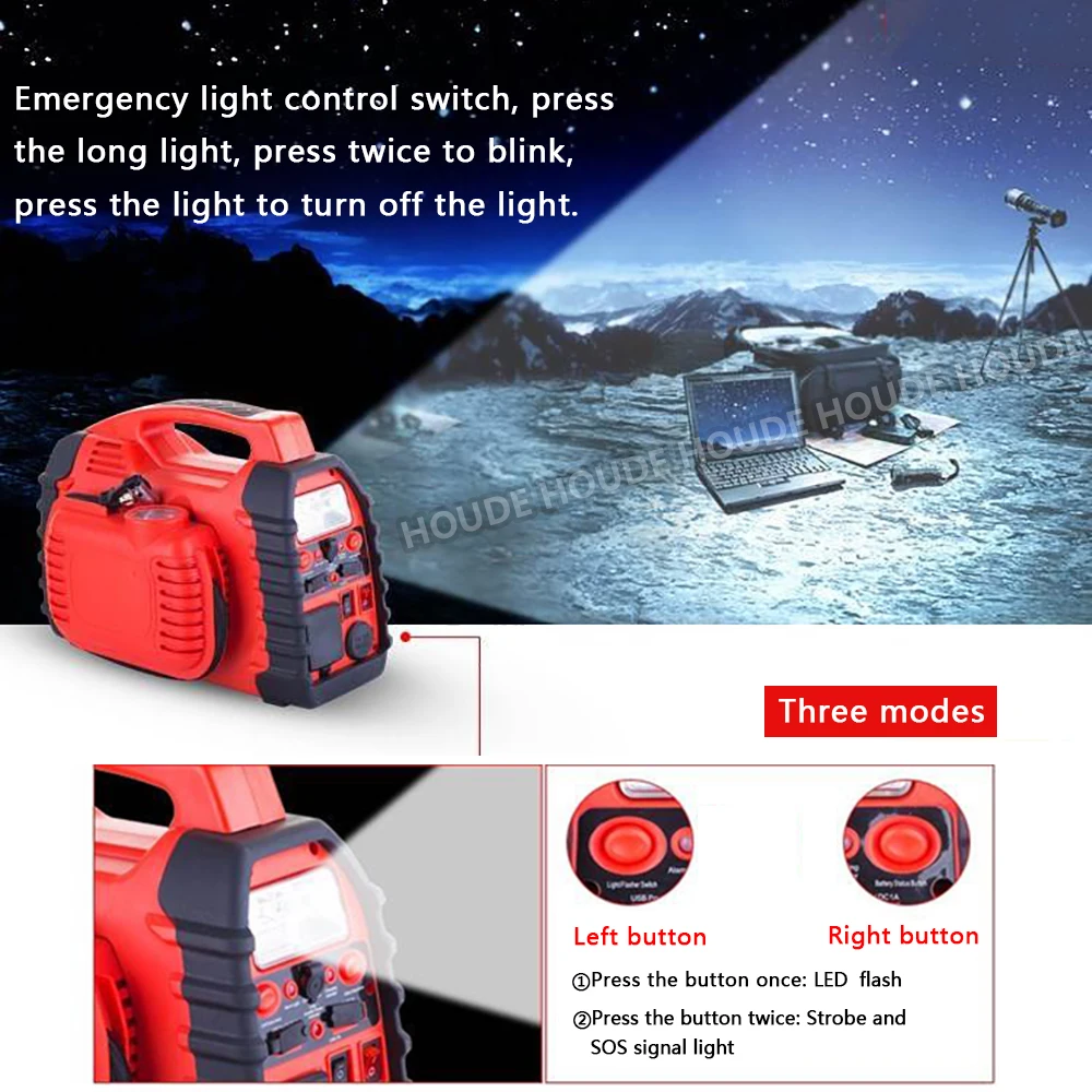 Portable  20000mAh Starter 12V Car Jump Starter Kit with Air Pump with Pressure Gauge 150PSI Car Tire Tump with Led Light