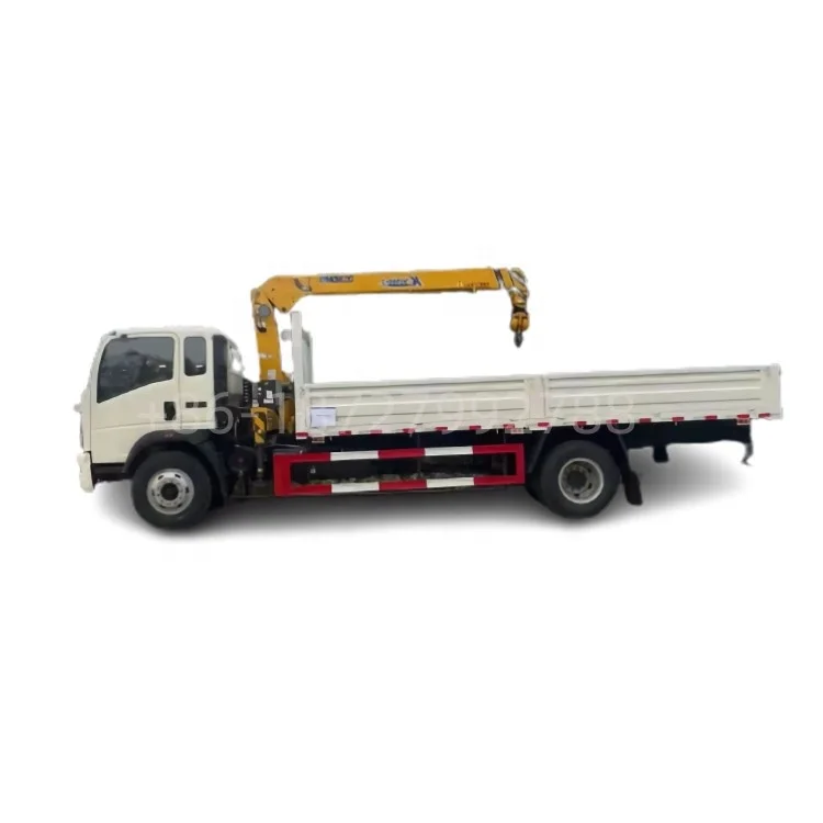 HOWO 4x2 4x4 dump truck chassis mounted a 3.2tons to 5tons stif boom telescopic crane vehicles for sales cheap price