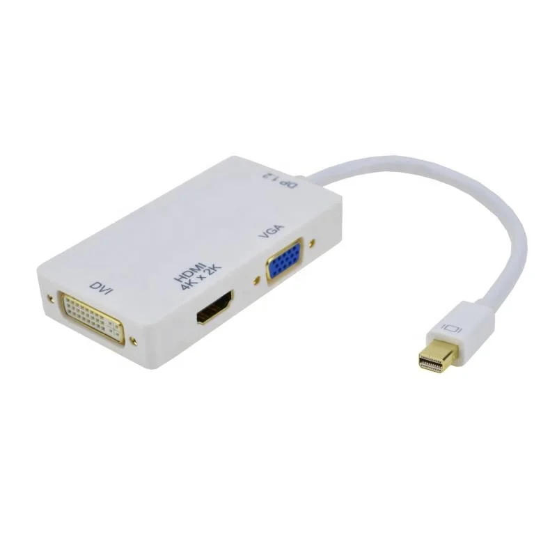 Горячая Распродажа 3 в 1 Мини-концентратор DisplayPort Mini DisplayPort к HD VGA DVI преобразователю