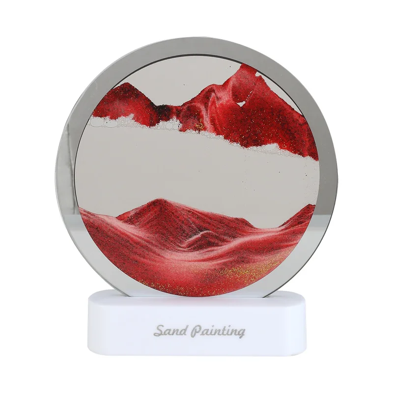 3d Led Flowing Sand Painting Picture Desk Lamp Moving Sand Reading Table Light