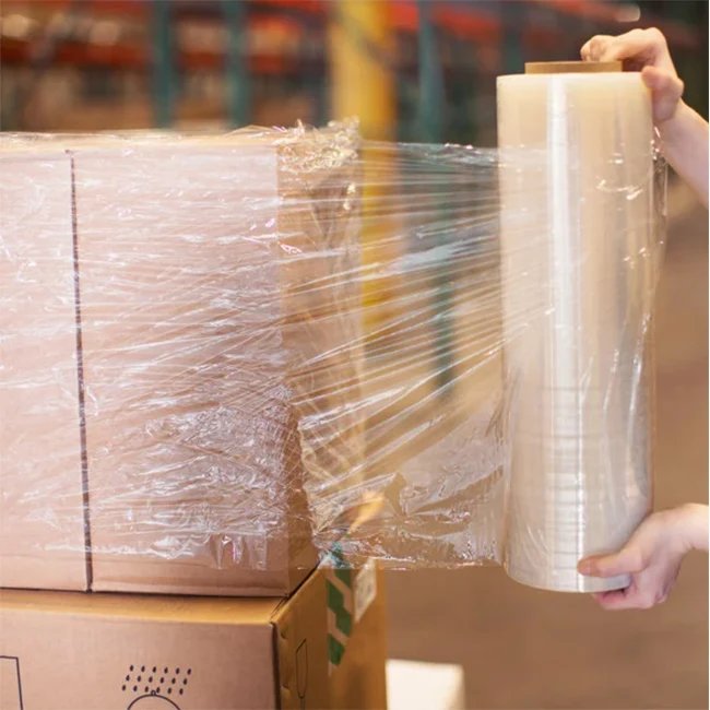 Factory Price Jumbo Rolls PE Stretch Film Soft Stretch Film Soft Plastic Pallet Wrap for Packaging PE Pallet Packaging Film