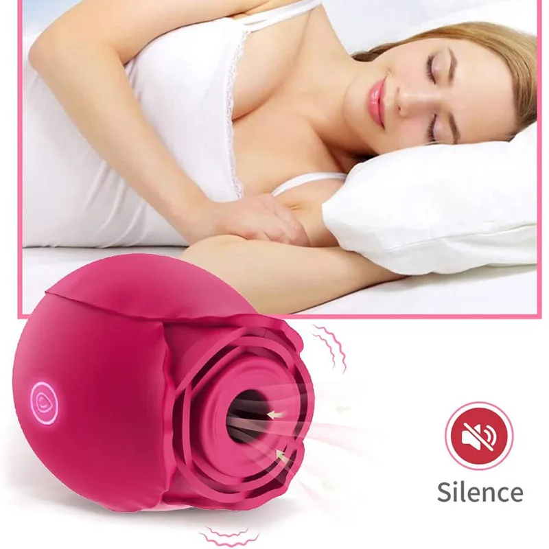 
Wholesale White Red Pink Suction Rose Tongue Vibrator rose vibrating clitoral sucking licking flower sex toys women vibrator 