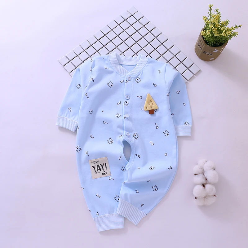 
wholesale Long sleeves 100% cotton Snap button baby clothing rompers from china 