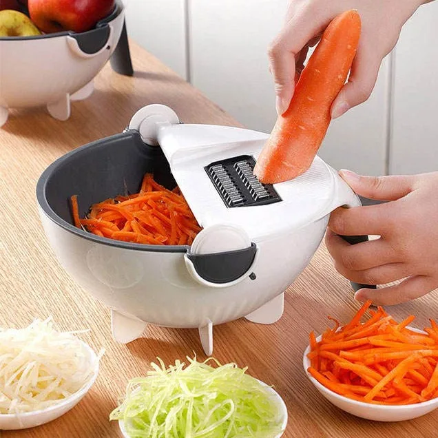 9 in 1 vegetable cutter Slicer chopper with drain basket Multifunction magic rotate with handle Top 1 seller