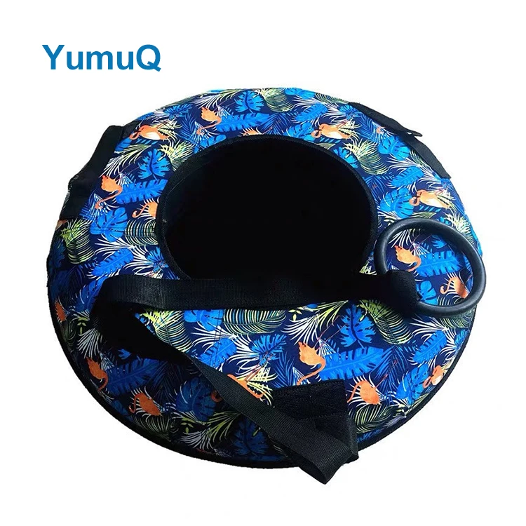 YumuQ 70cm Rubber Inflatable Commercial Double Snow Ski Sleigh Tube Sledge Sled For Winter Sport