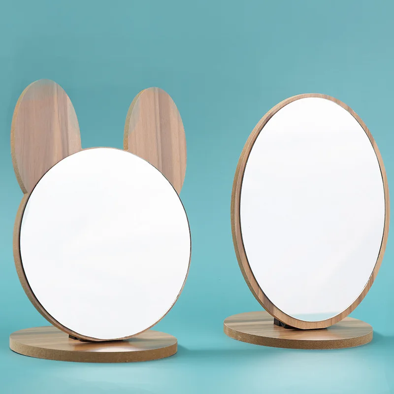 desktop desktop  vanity mirror  mirror vanity  small vanity mirror  Korean style simple wooden