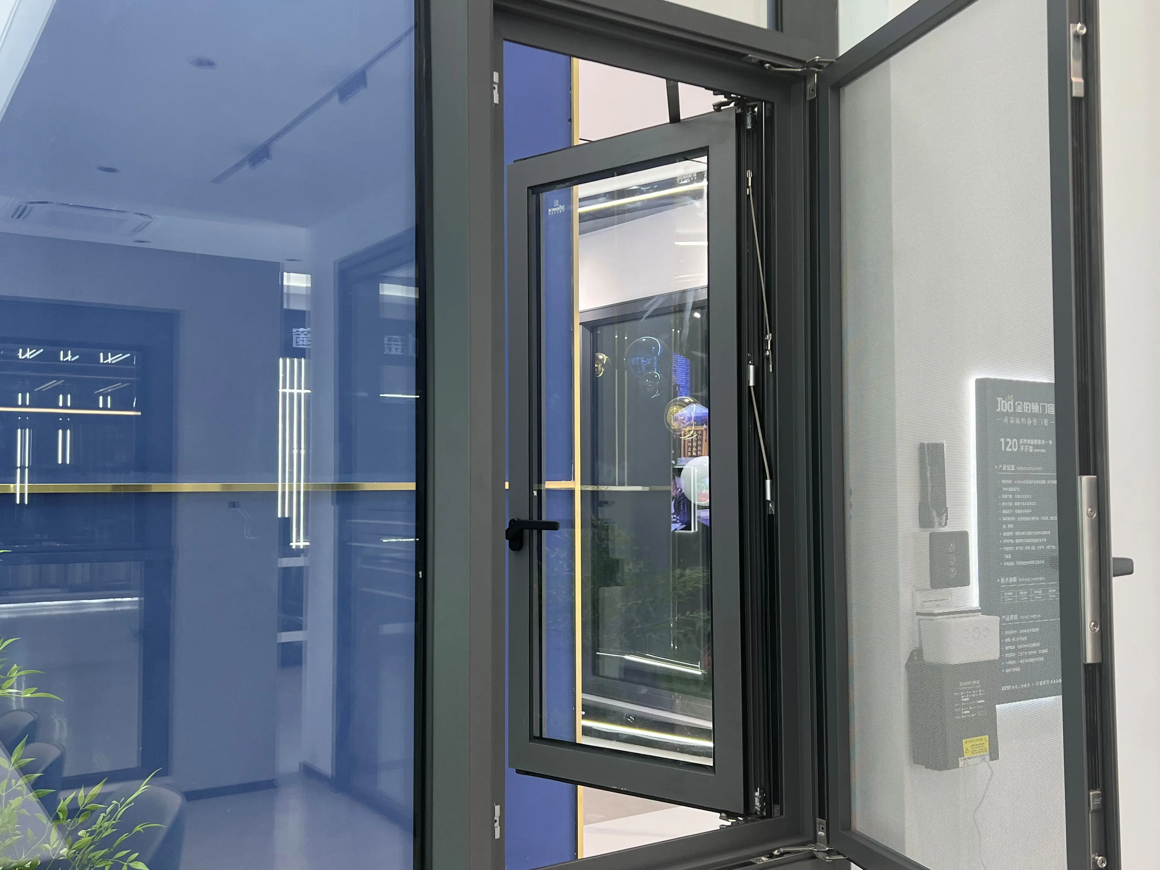 JBDhome Newest Design Customized Ultra Thin Double Glazed Waterproof and Soundproof Aluminum Casement Windows