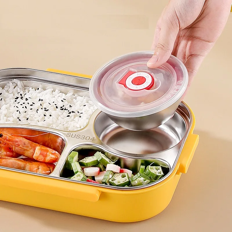 Eco Friendly Leakproof Reusable Sealed Compartment Lunch Box Stainless Steel Kids School Bento Box