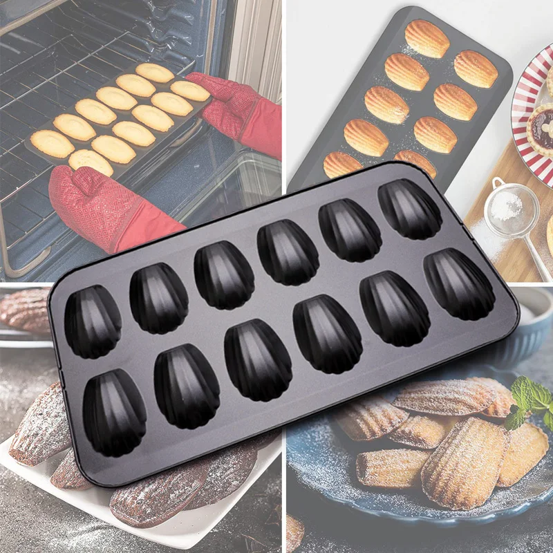 12 holes stainless steel shell shape cake pan for baking