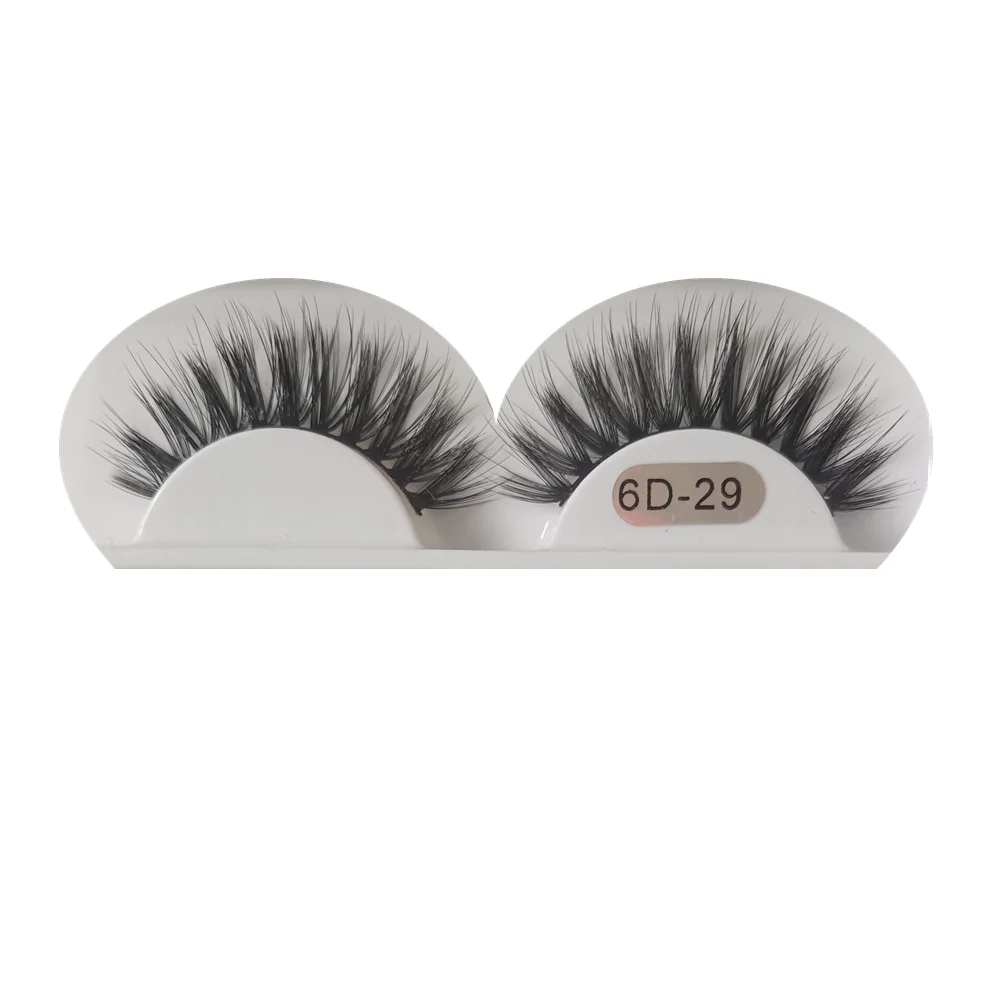 6D28 Double 3D Silk Faux Mink Eye Lashes False Custom Lashes Synthetic Customized Natural Eye Lashes Wholesale
