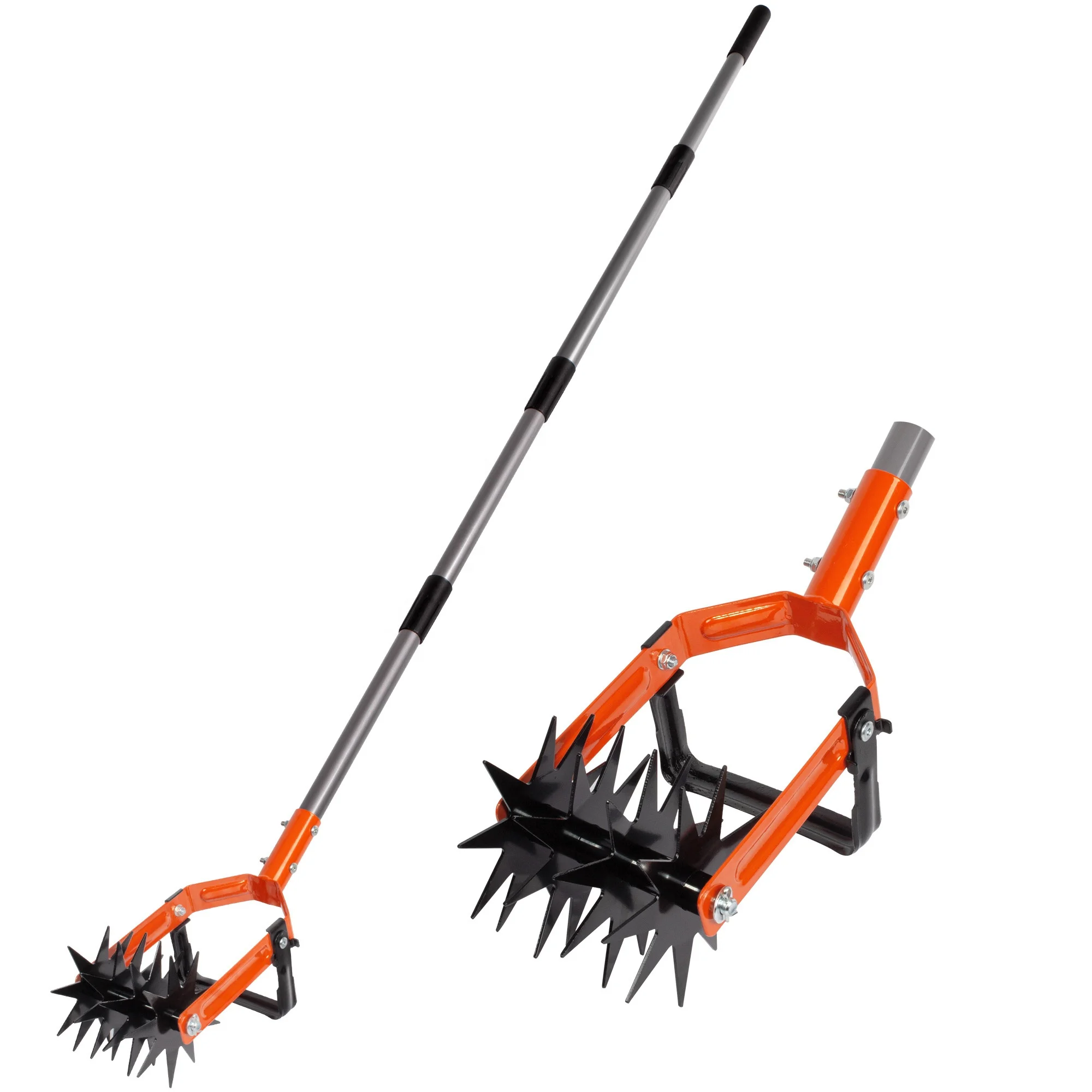 Buy-Wish Stainless Steel Hand Tiller Garden Weeder & crumble Soil Cultivator Tool Manual Lawn Aerator Rotary Cultivator Tool