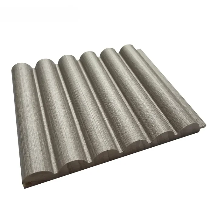 Modern Design round Slat Wooden Acoustic Panel Solid Black Fluted Wood Wall Cladding for Public Places