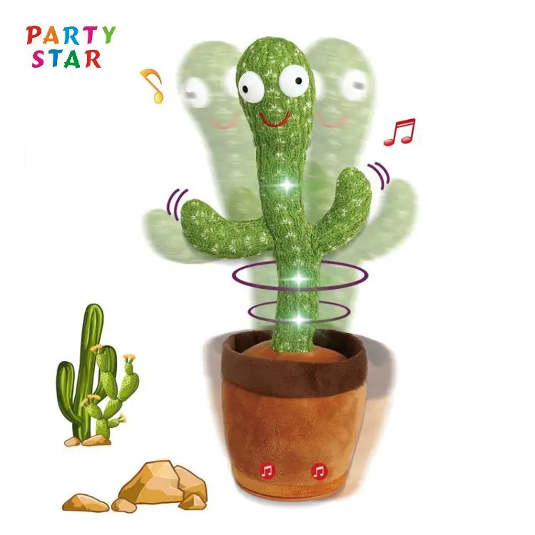 Hot Sale Dancing Plush Toy Twisting Dance Cactus Recording Musical Singing Cactus