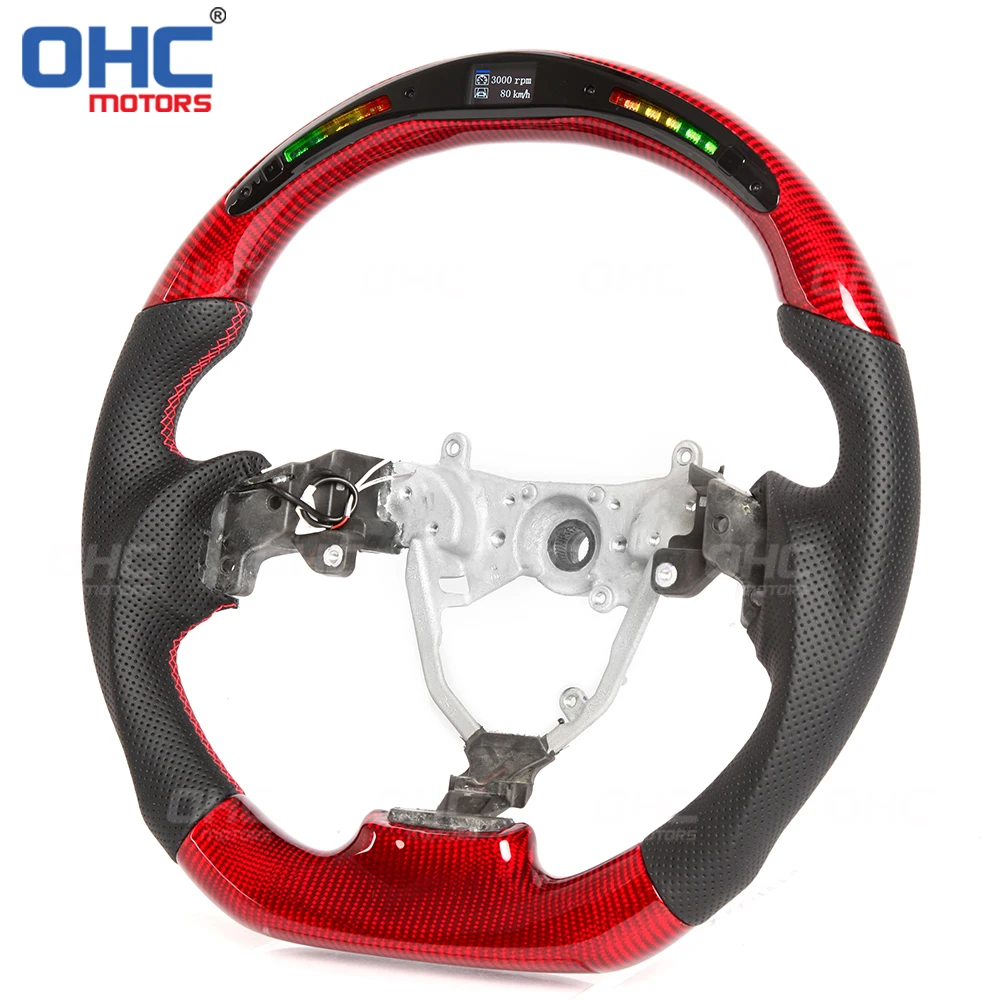 LED Racing OHC Steering Wheel For Lexus IS 250 IS350 is 350 ISF Red Carbon Fiber Steering Wheel