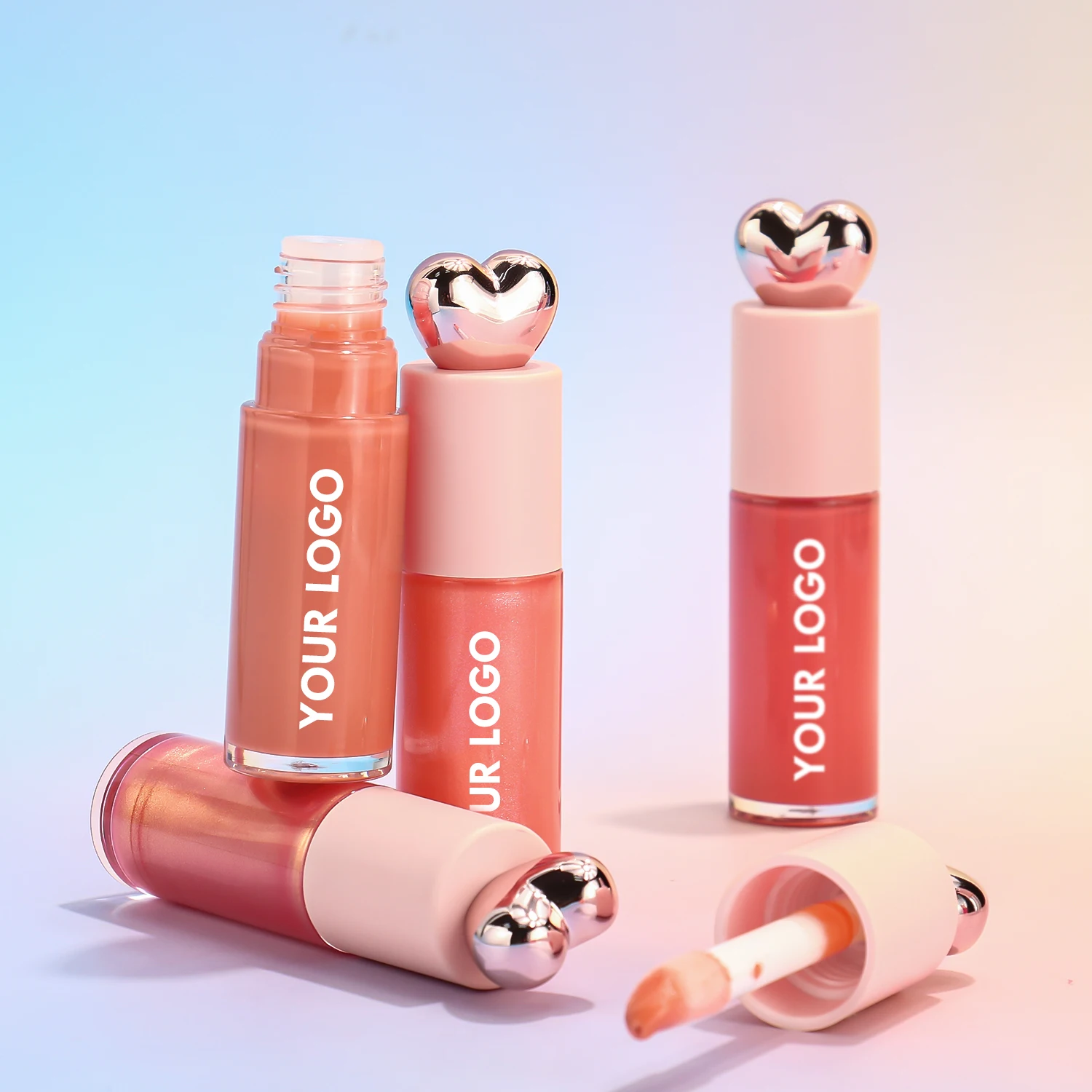 Heart-shaped  Lip Gloss Private Label Waterproof Lipgloss Vegan Lipstick Hot Selling Empty Lip Gloss Tubes