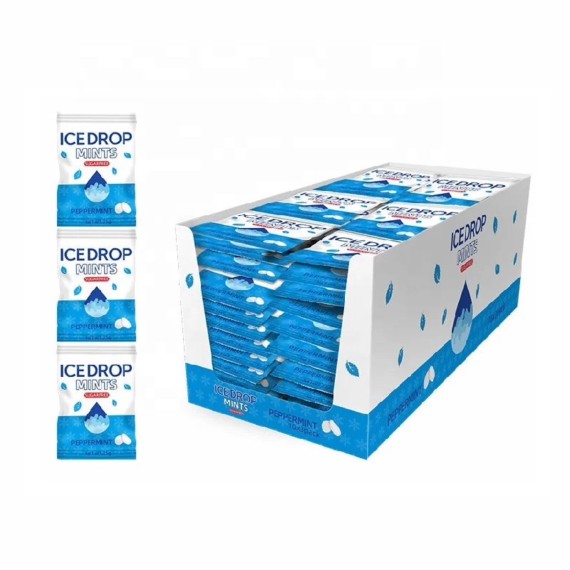 Private Label Natural Peppermint Hard Candy Sugar Free Cool Fresh Bulk Breath Mints with Custom LOGO Paper Bag