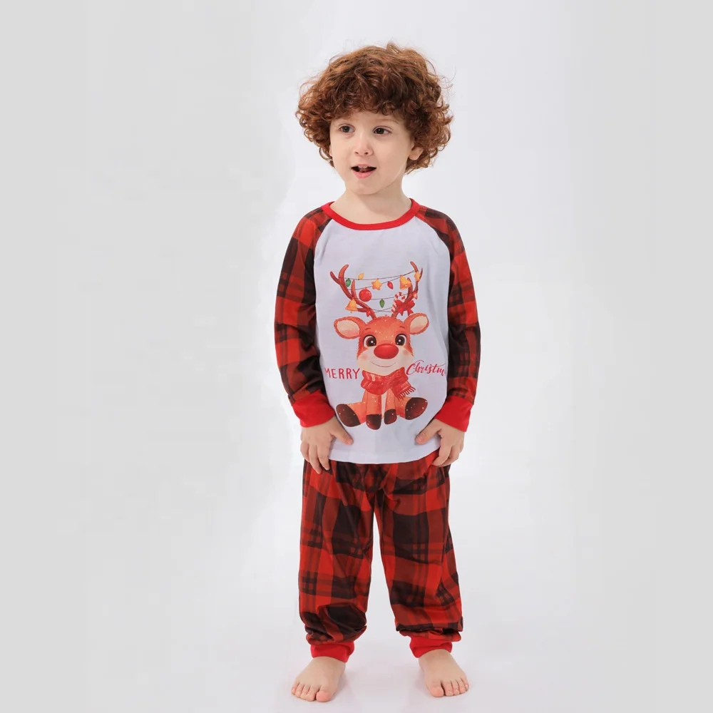Wholesale Home Wearing parent and child pajamas Snowfall Family Christmas Pajamas Set For Women Man