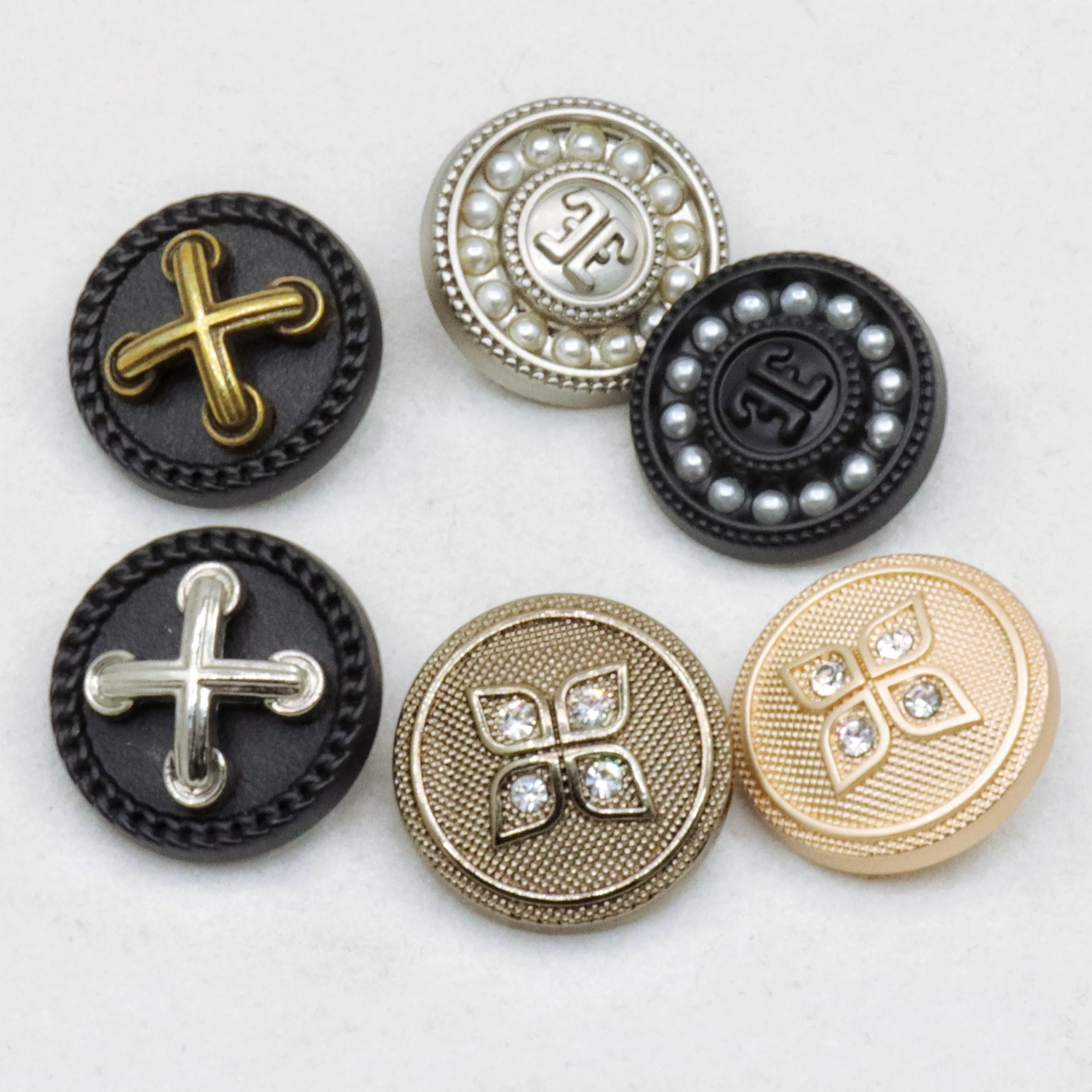 Button manufacturers custom coat buttons inlaid with pearl crystal combination zinc alloy metal buttons