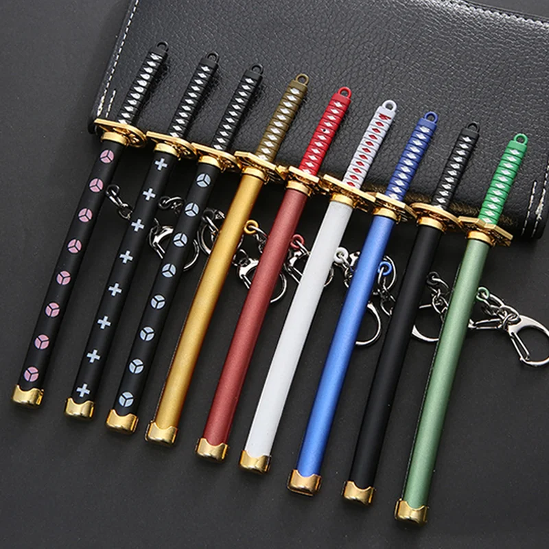 Sword Mini Anime Figure Tanjiro For Men Kimetsu No Yaiba Samurai Metal Keychain Cosplay Pendant Cosplay Toy Katana Keychain
