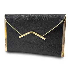 New European And American Fashion Large-capacity Flashing Material Spot Female Shiny Grain Clutch Dinner Evening  Bag