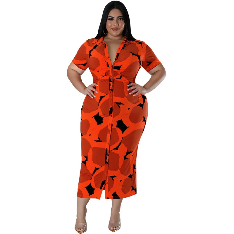 DG064013 Summer fashion casual beach long plus size green v neck bodycon dress elegant knee length for fat lady