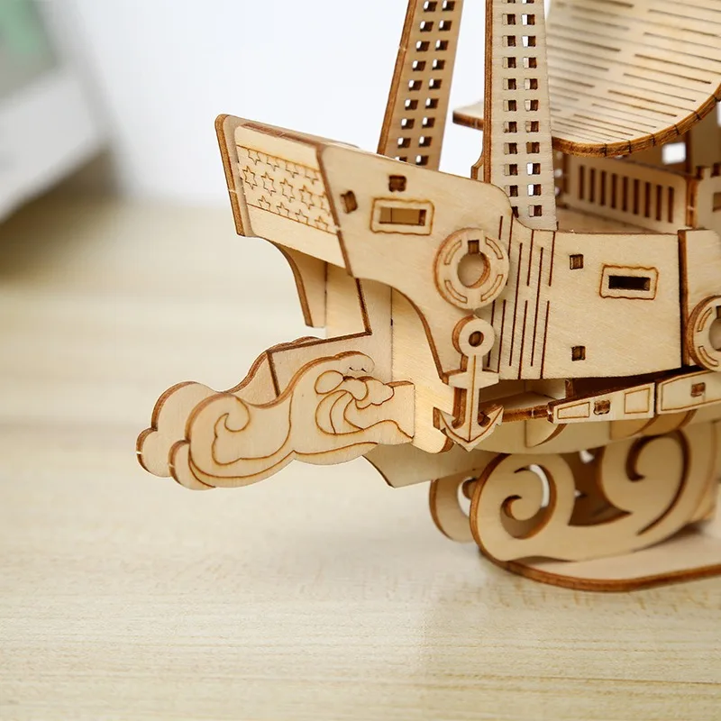 Diy деревянная модель морской лодки 3d пазл подарок детские игрушки настольный дисплей