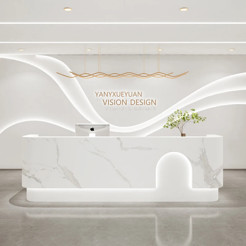 Modern Luxury Beauty Salon Office Counter Private Custom Business Reception Desk