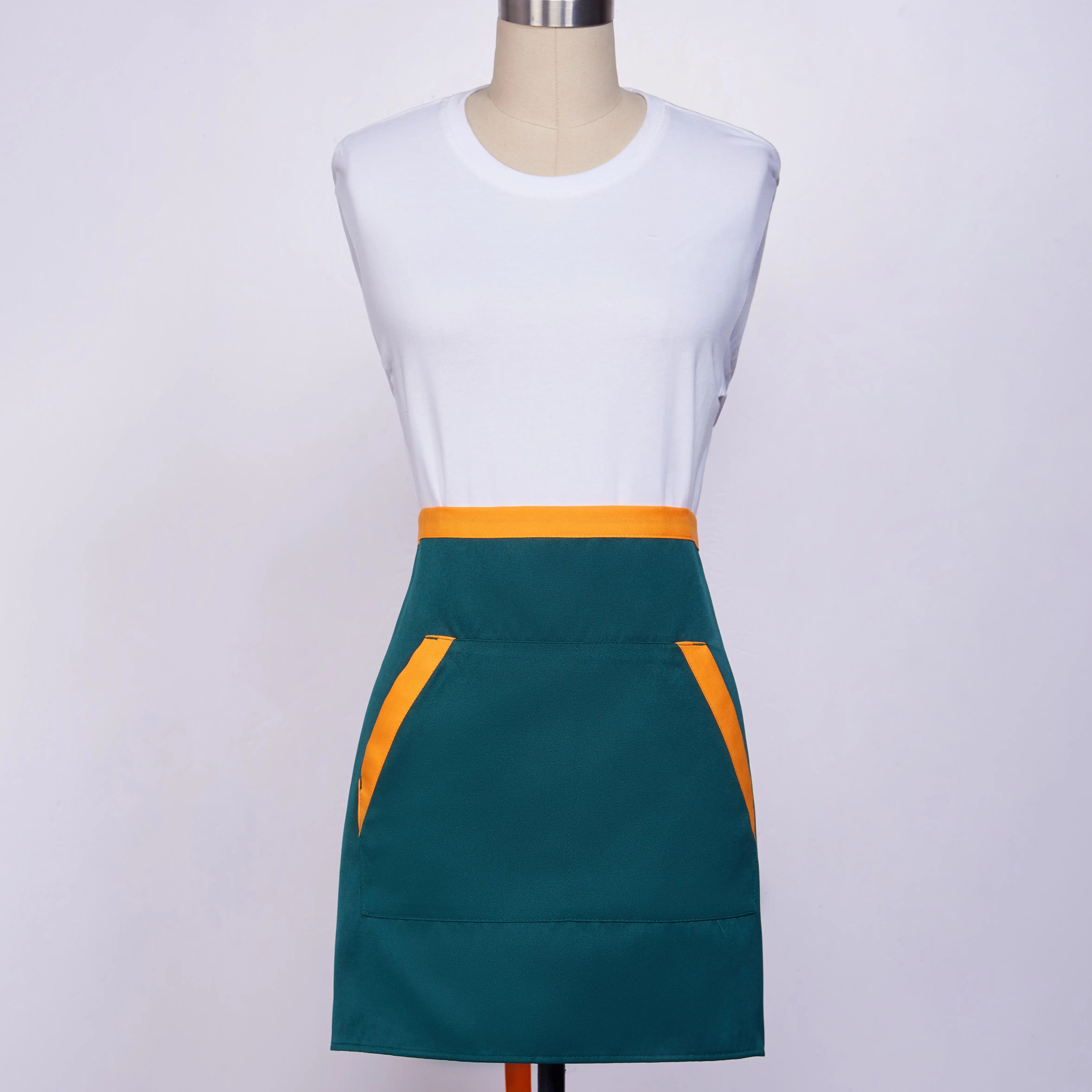 Half Sexy Apron For Women Linen Cotton Mens Cooking Leather Apron Logo Plastic Funny Cooking Waist Apron Cotton Two Pockets