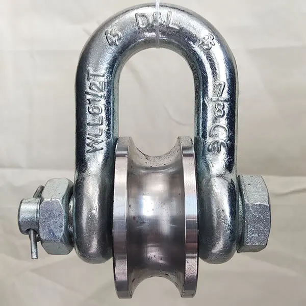 Wire rope roller shackle U 6.5 ton Shackle Heavy duty shackle with pulley for Boats