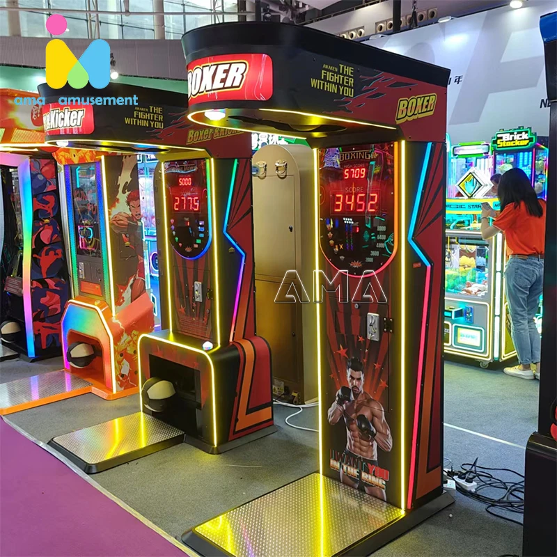 AMA Coin Operated Arcade Sports Punching Bag Vending Machine Electronic Dynamic Boxing Arcade Game Machine