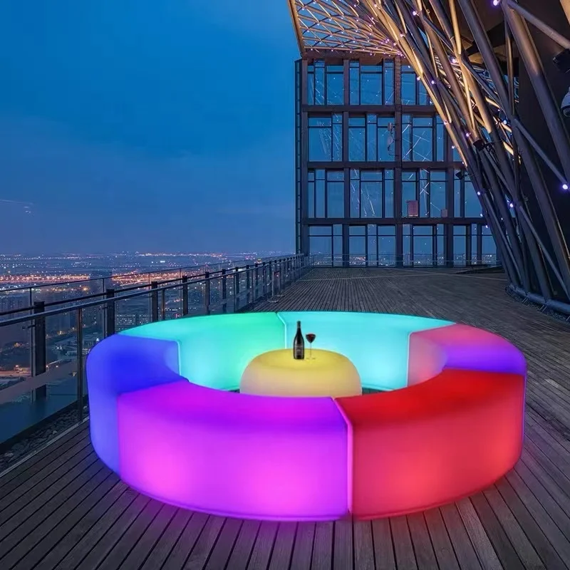 Events Party Banquet Colorful LED Light Bar Chair Arc Popular Bar Furniture Lounge Bar Chair