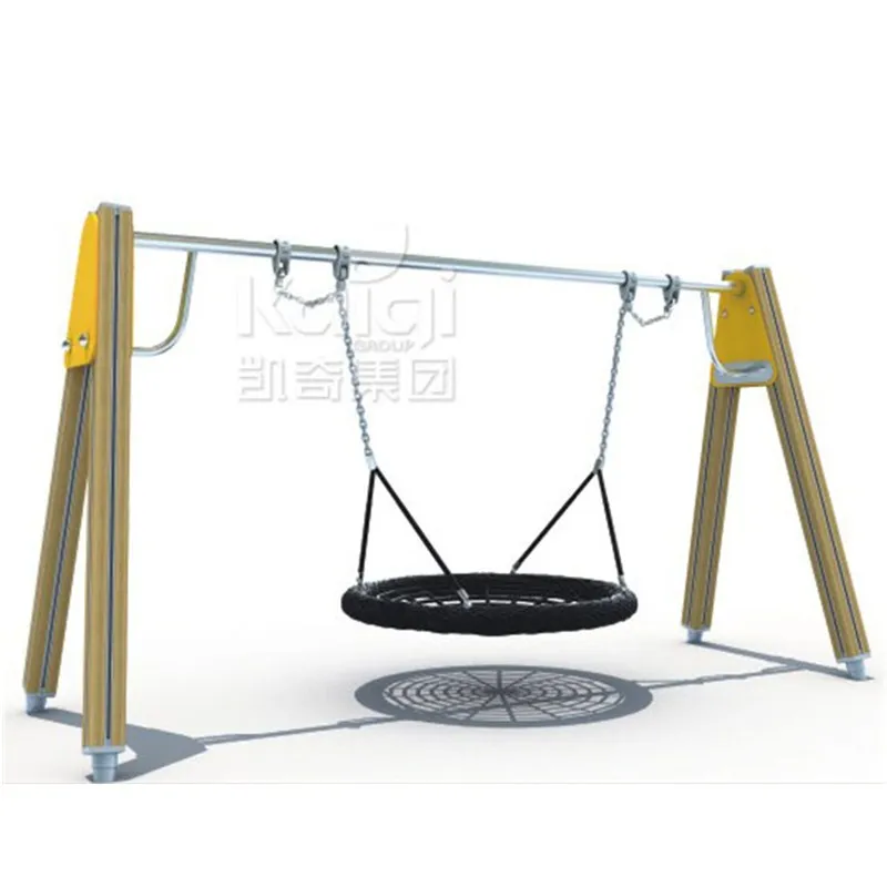 Kaiqi small Outdoor Playground rubber coated outdoor Tree Nest swing sets Round web for backyard garden schools theme park