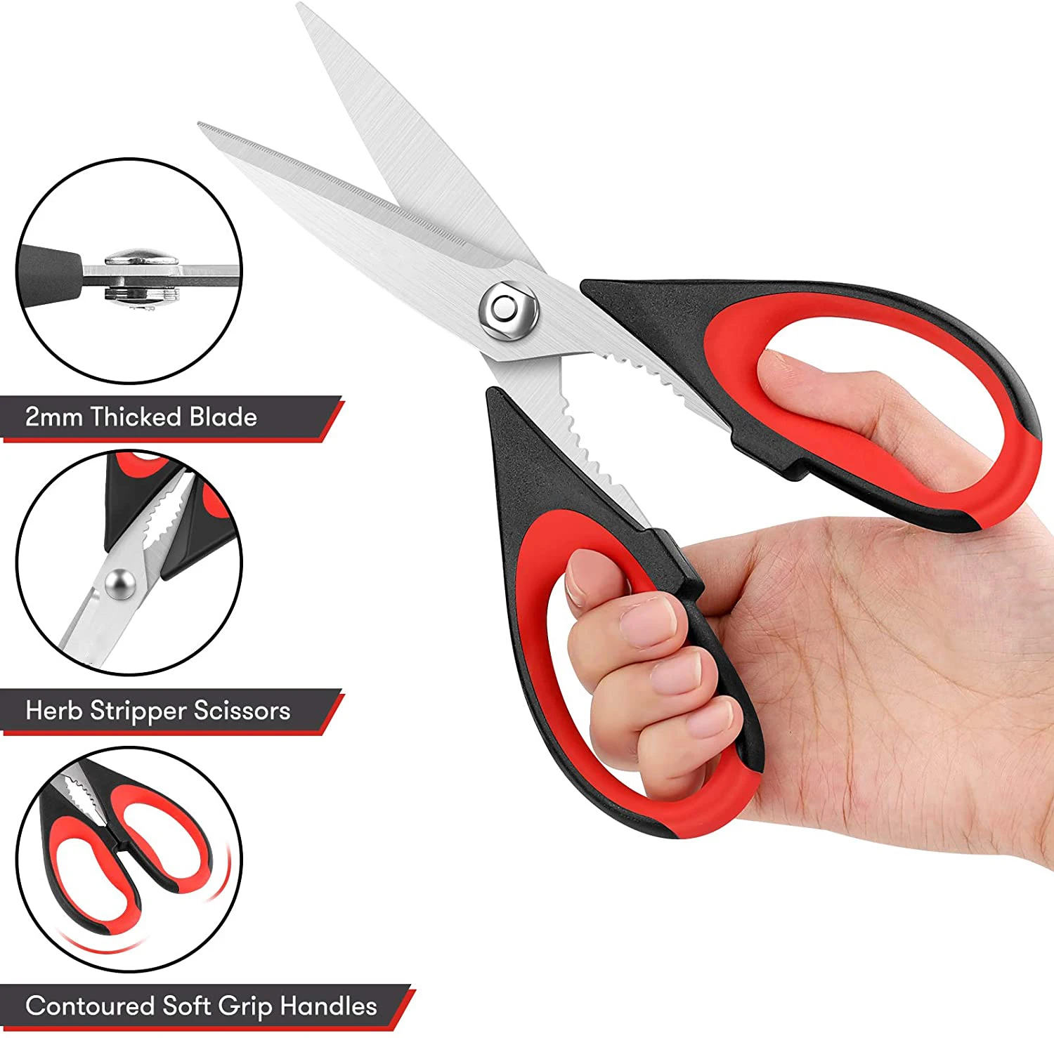 Two-piece multifunctional Sharp heavy-duty meat scissors Stainless Steel Home kitchen cooking scissors With Soft Grip