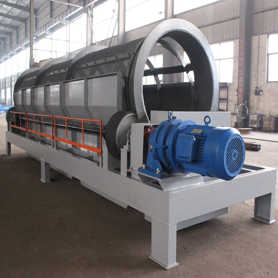 High Quality Gold Coal Soil Gravel Compost Rotary Trommel Screen Automatic Screening Machine
