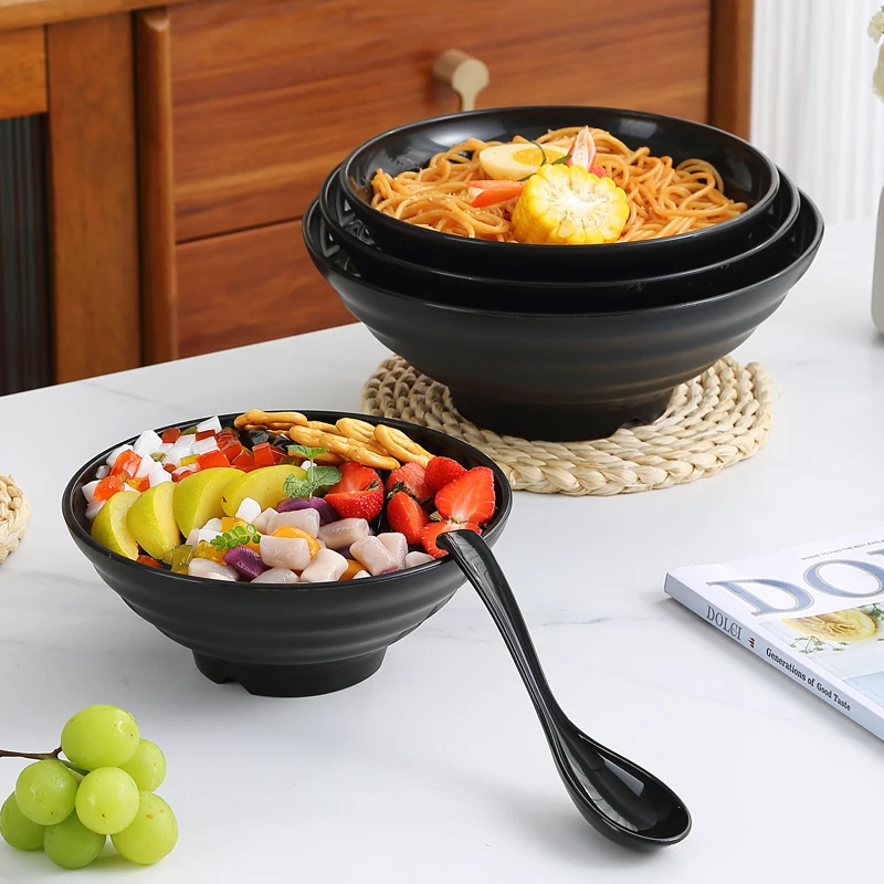 25cm Large Melamine Ramen Noodle and Soup Bowl Set Sustainable Plastic Tableware for Japanese Restaurant for Business Gifts