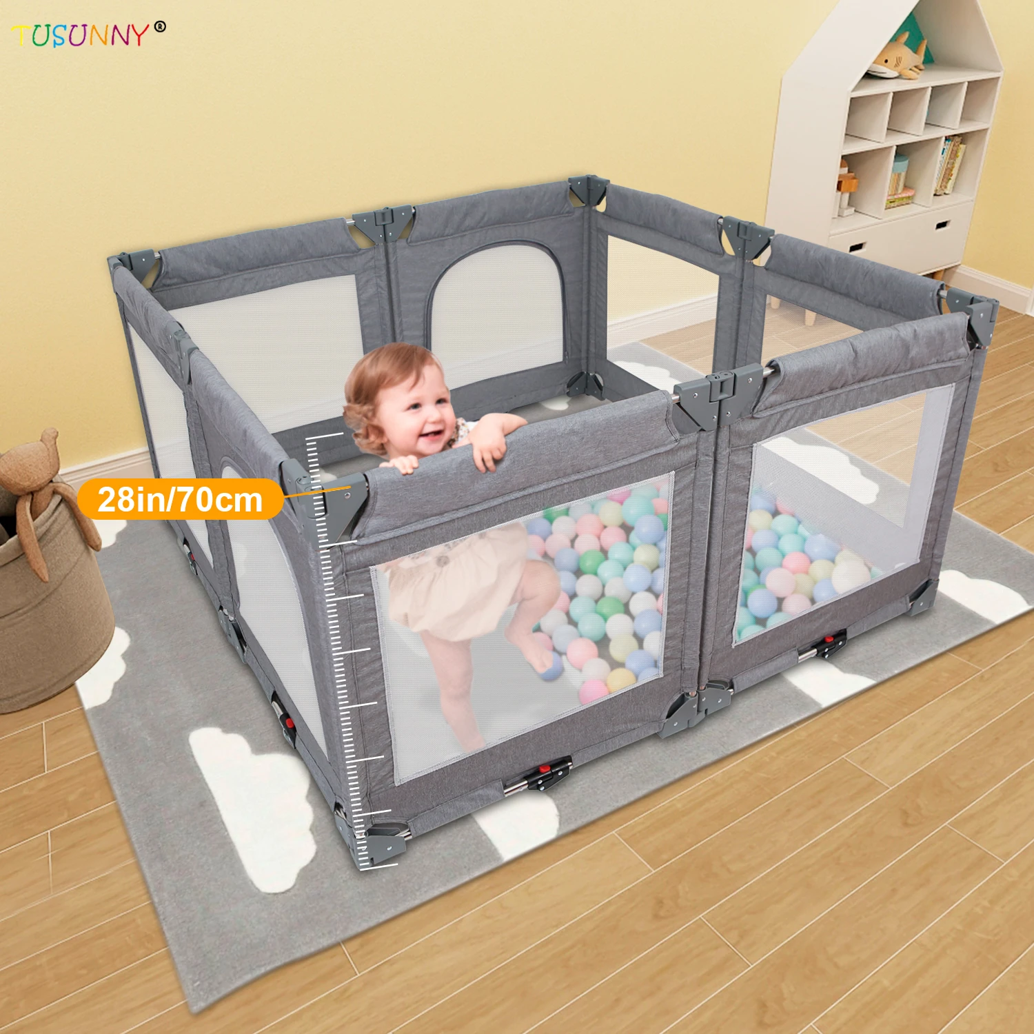 Deformable Folding Baby Playpen Customizable Hot Sale Samples Children Folding Play Yard Large Latest Safety Fence Kids Playpens