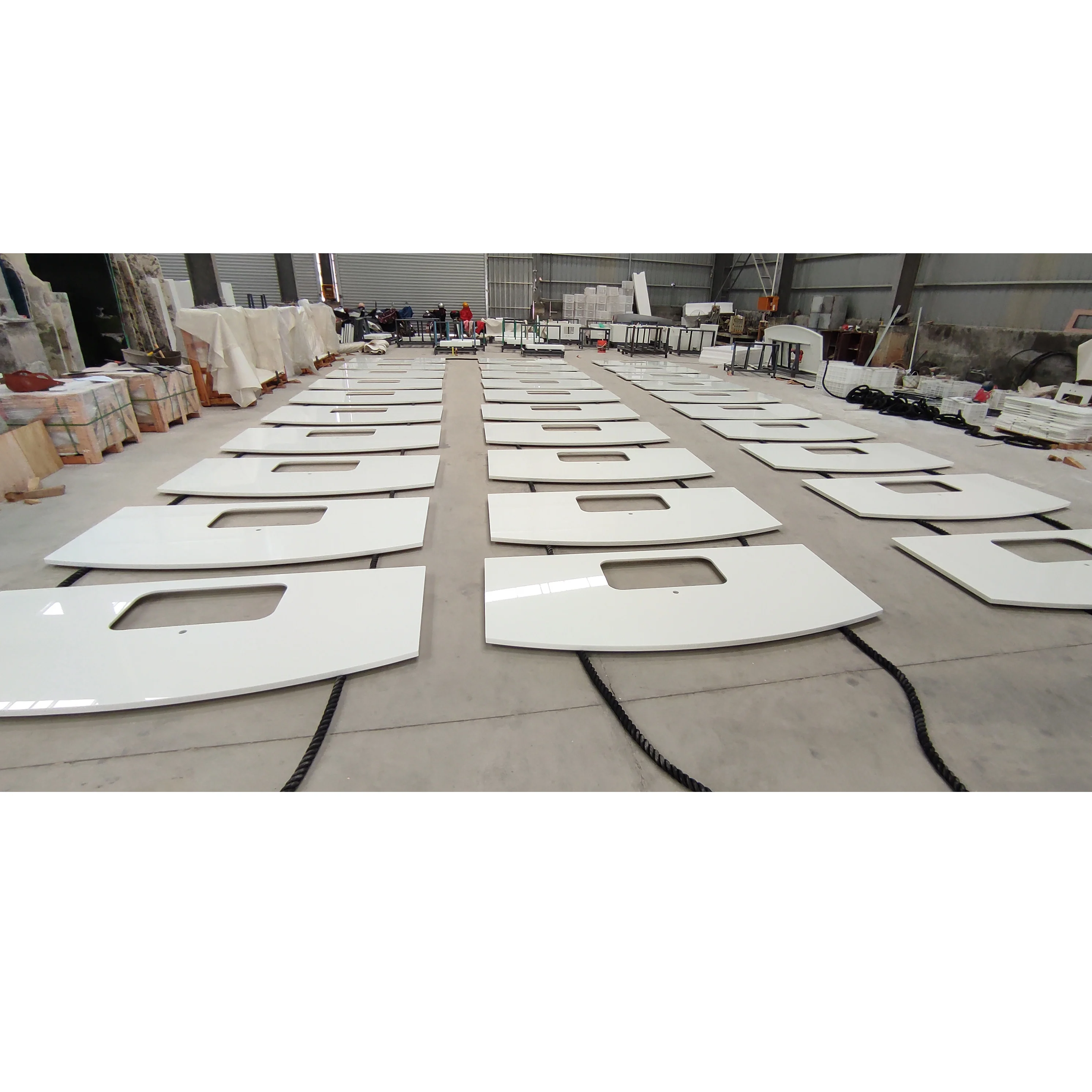 Nano Glass Countertop Kitchen Countertop Pure White Quartz Top