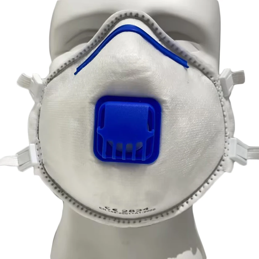Disposable industrial mask with Cool Flow Exhalation Valve Dust Mask Cup Shape Ce FFP2 Active Carbon Face Mask