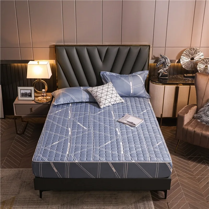 Wholesale Breathable Soft bed fitted sheet bamboo warming printed Quilted mattress covers & protectors