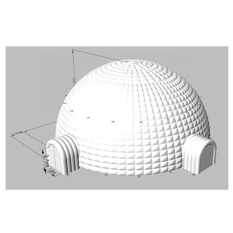 15 meter diameter white inflatable large dome tent.