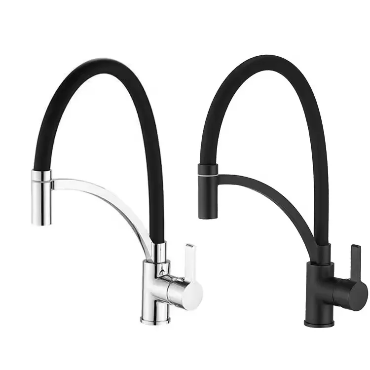 High Quality Chrome Body Hot And Cold Mixer Water Modern Pull Down Gun Gray Universal Tube Kitchen Faucet For Sink