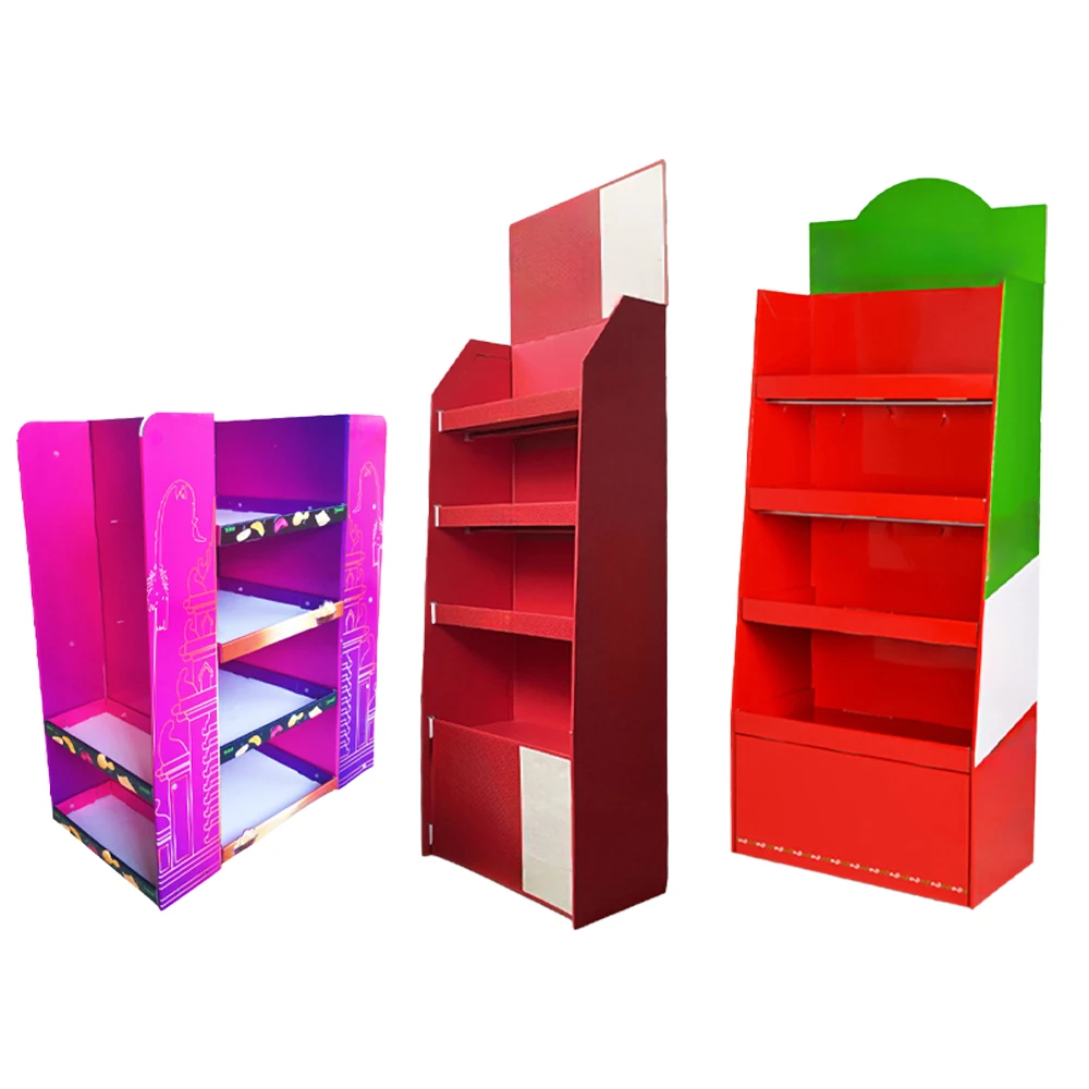 iYubo Hot Sale Side Metal Supermarket Display Shelf For Candy MM Beans Chocolate Paper Stand Cardboard Display Racks