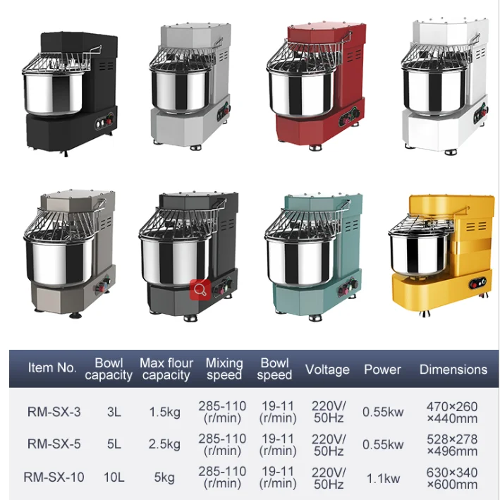 5l spiral mixer 5lbread pizza noodle bakery masa 3 kg household electric malaysia dough mixer commercial planetary dough mixe5