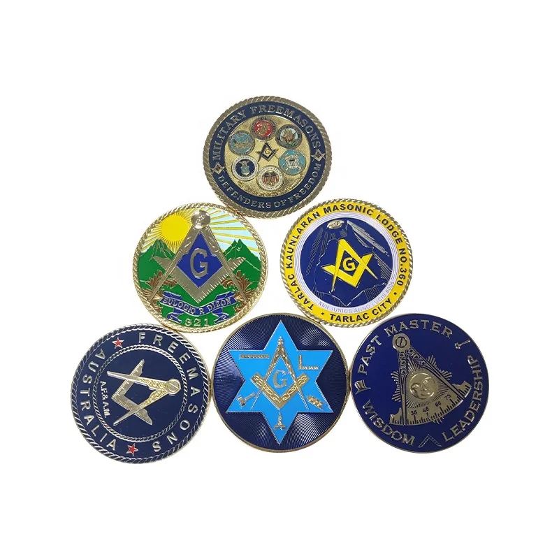 Manufacturer Wholesale Masonic car badge 3d metal logo enamel decals club emblems