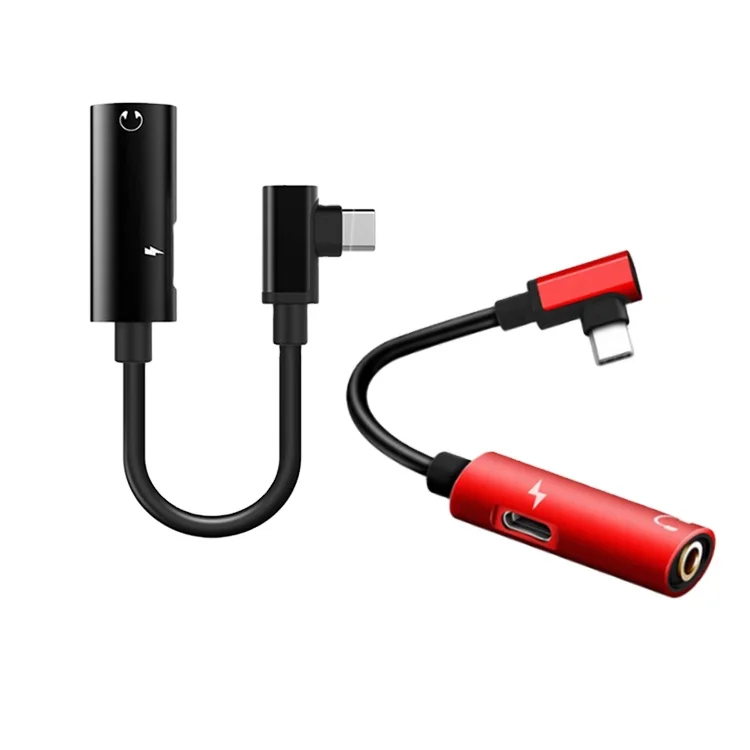 2 в 1 кабель-преобразователь 90 градусов Usb Тип C на 3,5 мм разъем для наушников аудио разъем адаптер для телефона Android