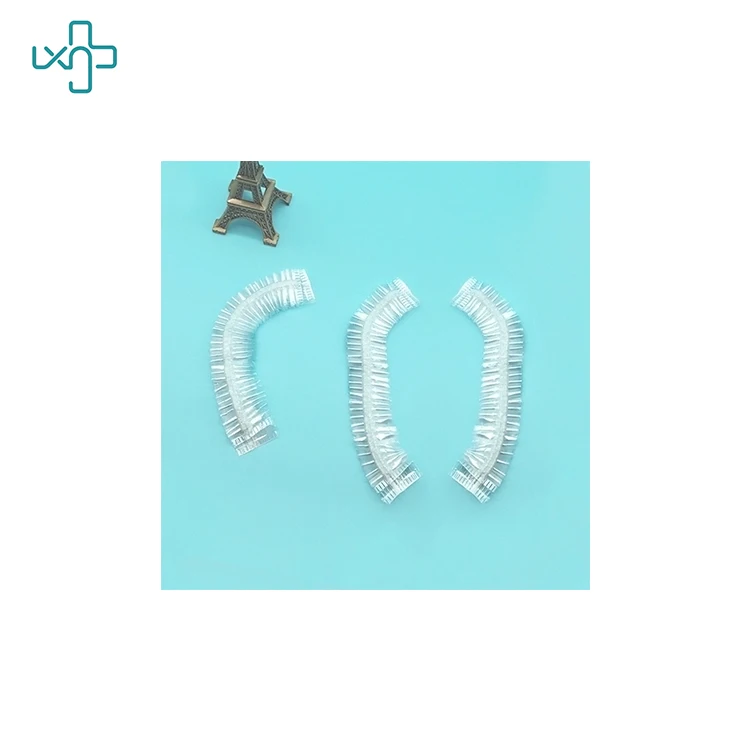
Leboo waterproof Disposable PE Shower Cap plastic with elastic white 