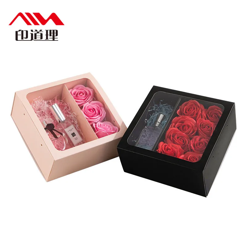 Custom Rose Gift Packaging Box Flowers Florist Square Pink Velvet Floral Flower Hat Box